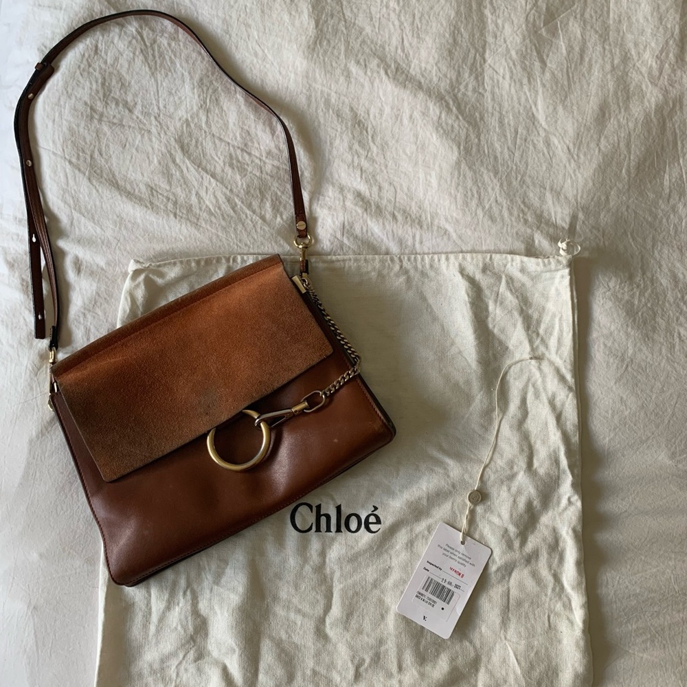 👜Authentic CHLOÉ Medium Faye Bag in Tabacco👜